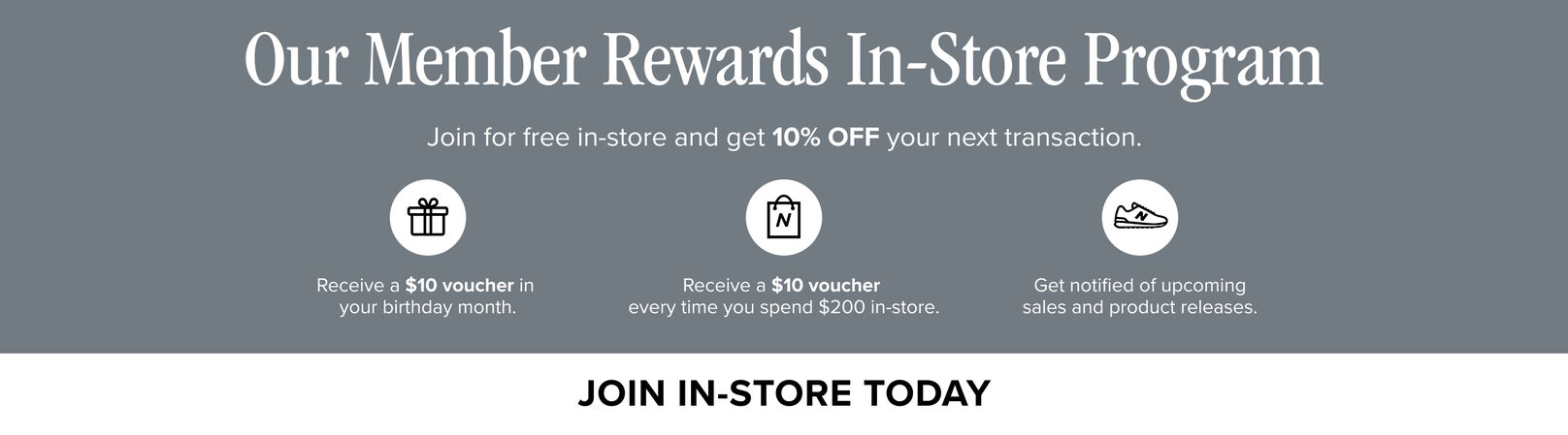 Our Member Rewards In-store Program - join for free in-store and get 10% OFF your next transaction